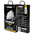 MOONX wall charger MC03 PD 20W 1xUSB-C + cable USB-C - Lightning White