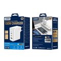 JELLICO wall charger C118 GaN PD 100W 2xUSB-C + 1xUSB QC3.0 White