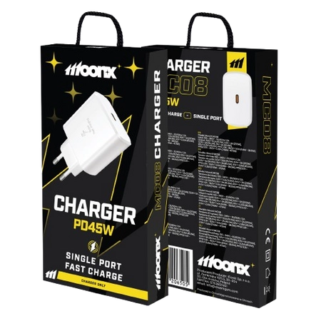 MOONX wall charger MC08 PD 45W 1xUSB-C White