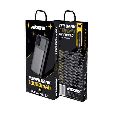 MOONX power bank MP02 PD 20W 1xUSB-C + 1xUSB QC3.0 22.5W 10000mAh black