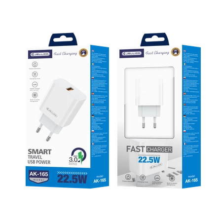 JELLICO wall charger AK165 22,5W 1xUSB QC3.0 White
