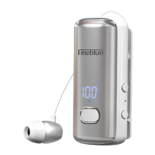 In-ear Bluetooth Handsfree Ακουστικό Ασημί Fineblue F580 Pro