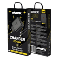 MOONX wall charger MC08 PD 45W 1xUSB-C + cable USB-C - USB-C Black