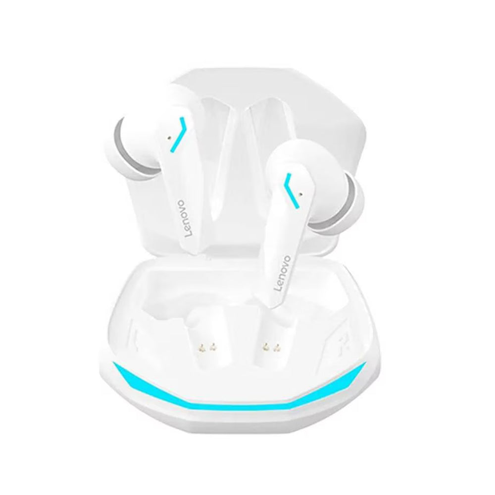 Lenovo Wireless Earbuds - Bluetooth 5.3, Gaming Dual Mode, HD Calls - White