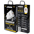 MOONX wall charger MC04 PD 20W 1xUSB-C + 1xUSB QC3.0 + cable USB-C - USB-C White