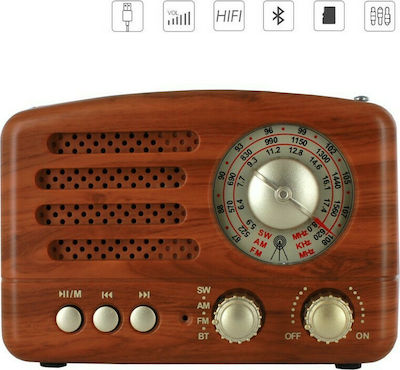 CMiK MK-615BT Retro Επιτραπέζιο Ραδιόφωνο Επαναφορτιζόμενο με Bluetooth και USB