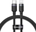 Baseus - Data Cable Cafule - Type-C to Lightning, 18W, 1m - Grey / Black