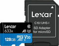 Lexar High-Performance 633x microSDXC 128GB Class 10 U3 V30 A1 UHS-I με αντάπτορ