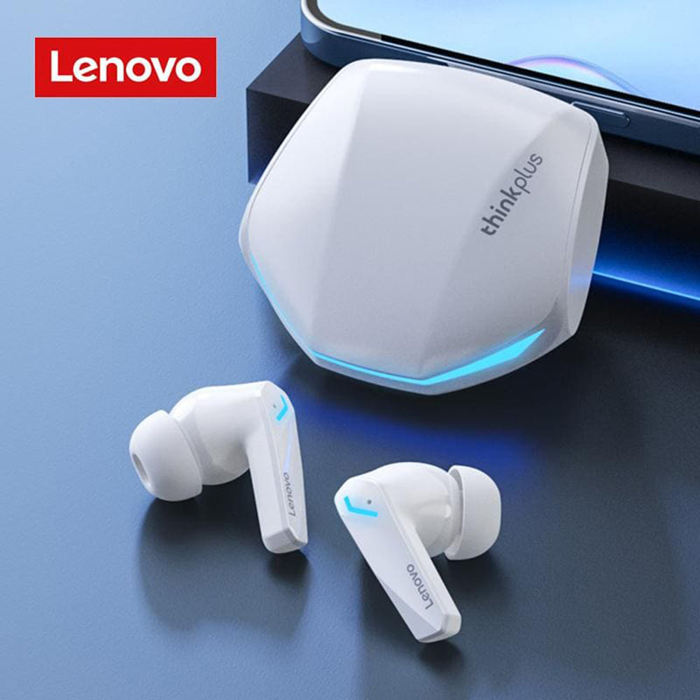 Lenovo Wireless Earbuds - Bluetooth 5.3, Gaming Dual Mode, HD Calls - White