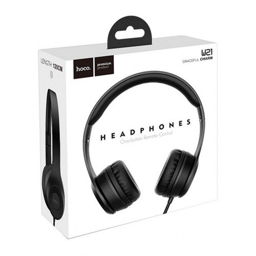 W21 Graceful Charm Wire Control Headphones - Black