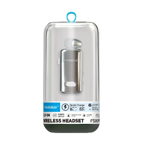 In-ear Bluetooth Handsfree Ακουστικό Ασημί Fineblue F580 Pro