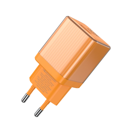 JELLICO wall charger EU55 GaN PD 33W 1xUSB-C + 1xUSB QC3.0 Orange