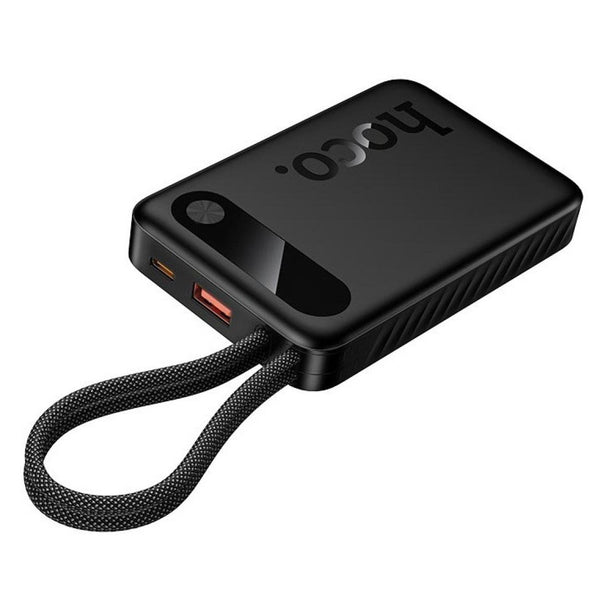 Hoco - PowerBank 10000mAh with built in cables 22.5W Black