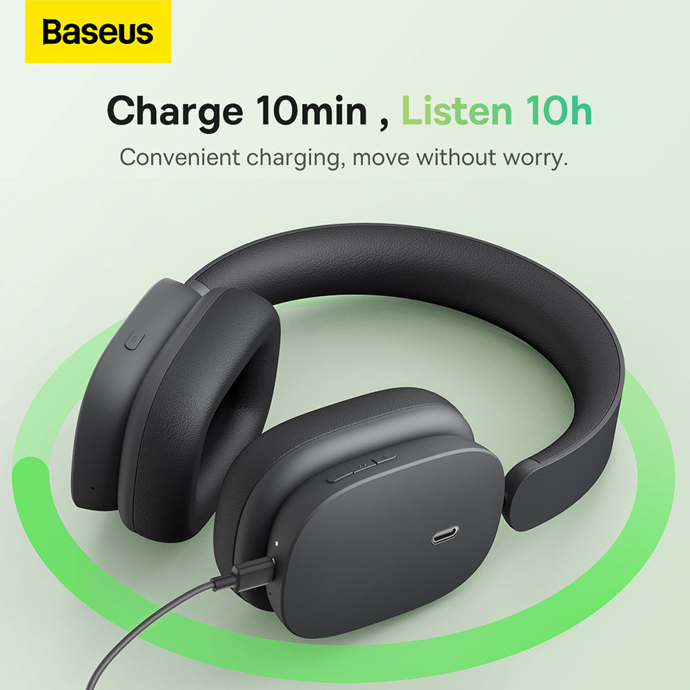 Baseus - Wireless Headphones Bowie H1 - Bluetooth 5.2 - Foldable - ANC - Grey