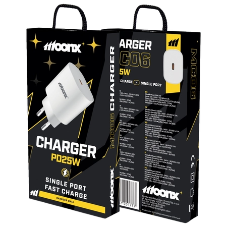 MOONX wall charger MC06 PD 25W 1xUSB-C White