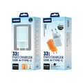 JELLICO wall charger EU55 GaN PD 33W 1xUSB-C + 1xUSB QC3.0 Blue