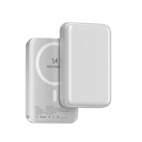 Wozinsky WRW349YWS 10,000 mAh Magnetic Power Bank - White