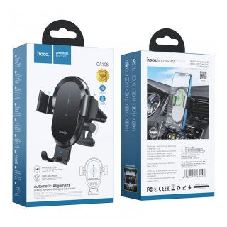 HOCO car holder with wireless charging CA105 15W Black