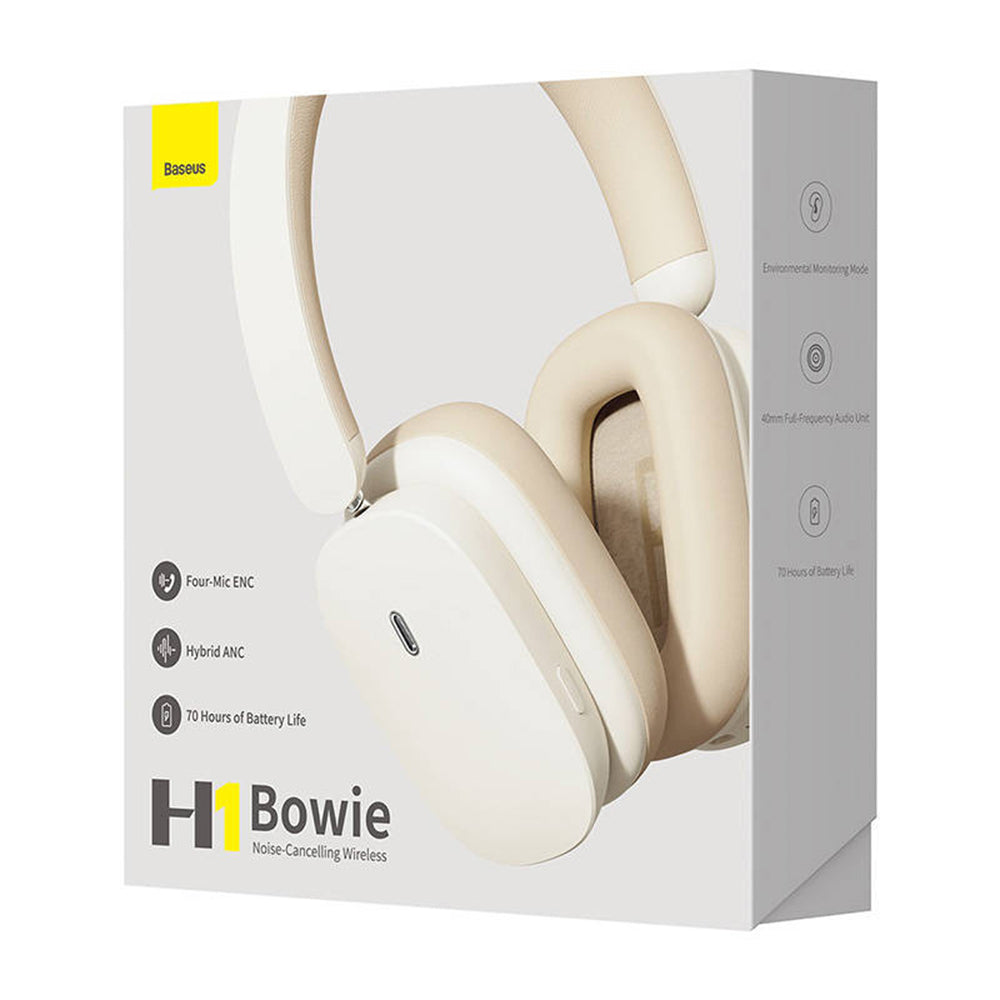 Baseus - Wireless Headphones Bowie H1 - Bluetooth 5.2 - Foldable - ANC - Creamy
