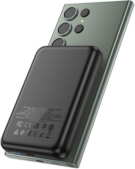 Hoco J141 MagSafe Power Bank 10000mAh 20W με Θύρα USB-C Black