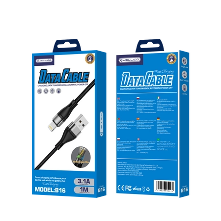 JELLICO cable B16 Lightning 3.1A 1M Black