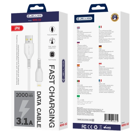 JELLICO cable KDS-32 Lightning USB 3.1A 2M White
