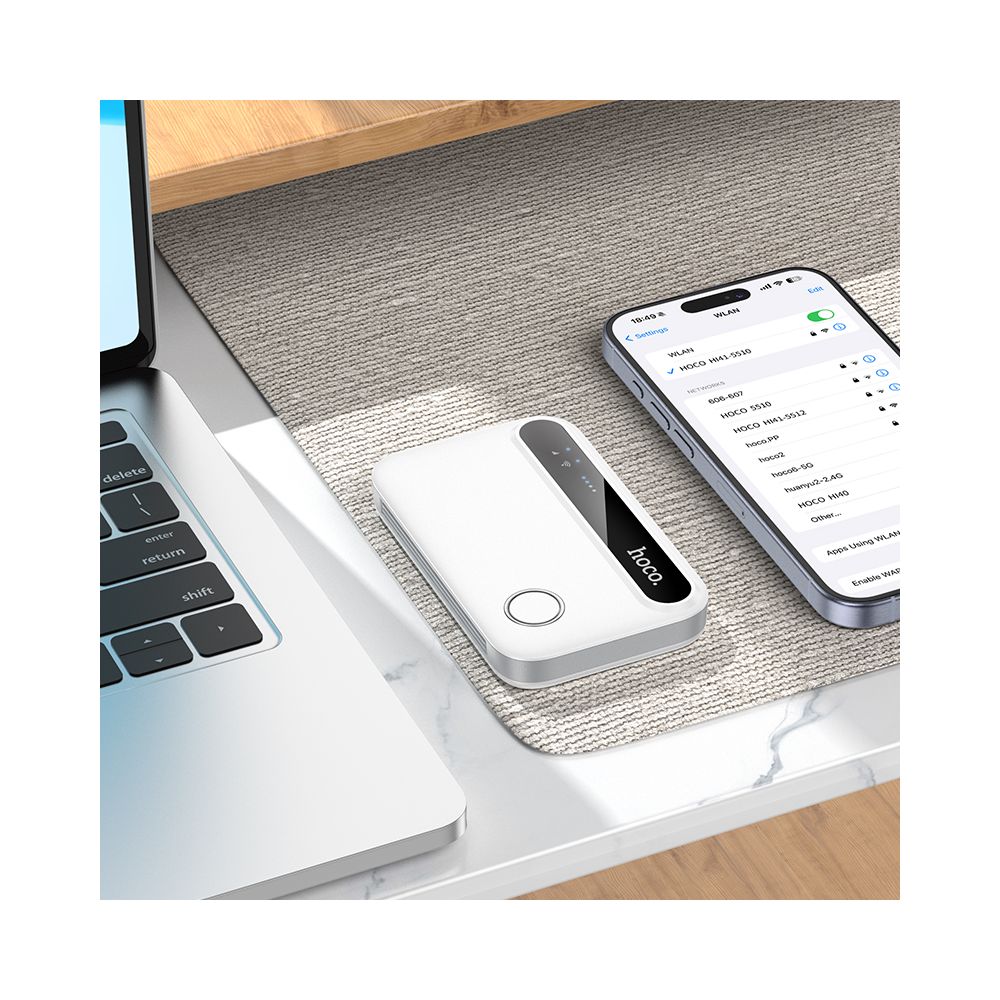 Portable wireless router Hoco WiFi HI41 white
