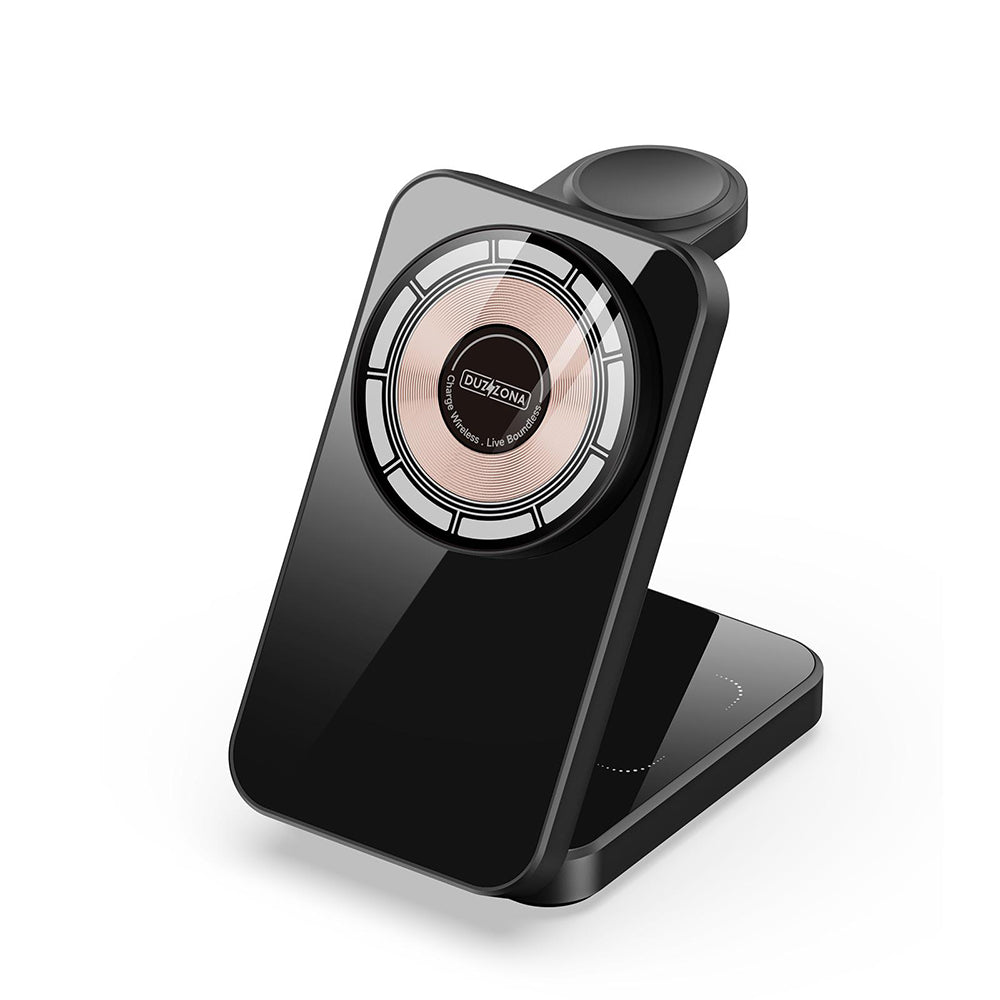 Duzzona - Wireless Charging Station 3in1 - Foldable 15W - Black