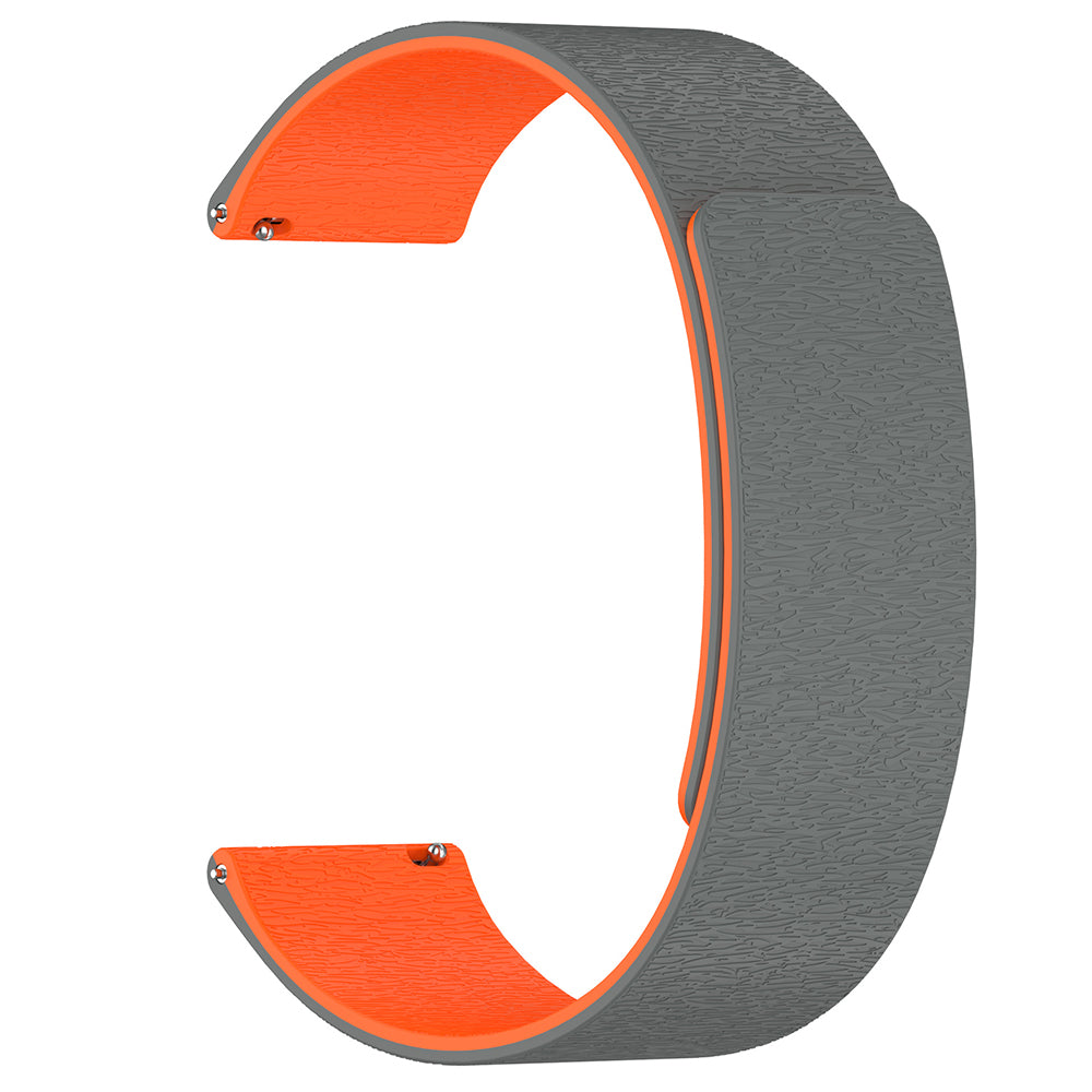 Watchband 22mm (W074) - Samsung Galaxy Watch (46mm)/Watch 3/Gear S3, Huawei Watch GT/GT 2 (46mm) - Grey / Orange