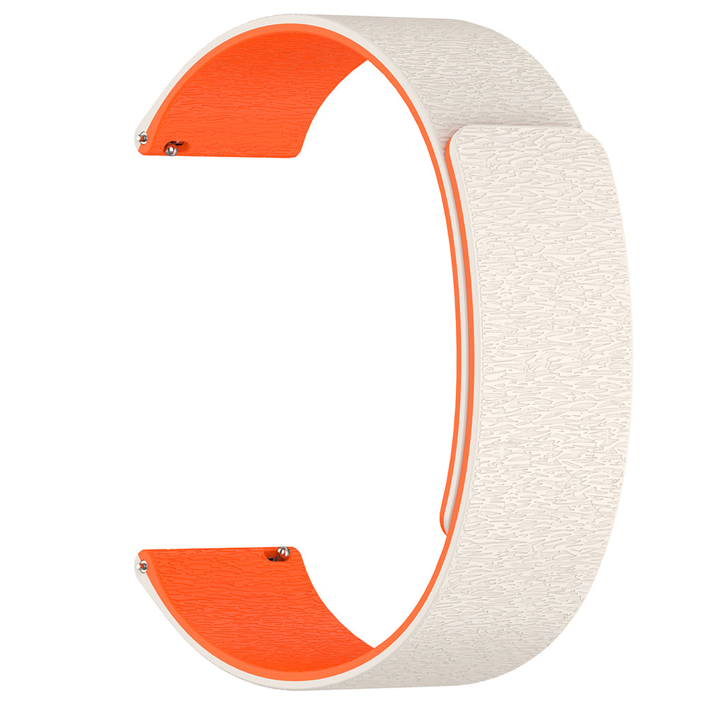 Watchband 20mm (W074) - Samsung Galaxy Watch4/5/Active 2, Huawei Watch GT 3 (42mm)/GT 3 Pro (43mm) - Beige/Orange
