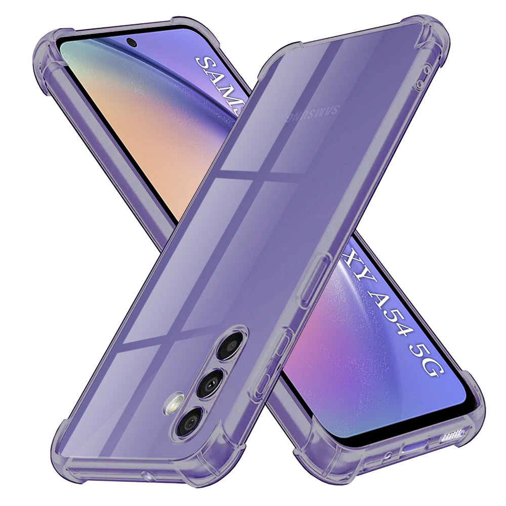 Shockproof Clear Silicone - Samsung Galaxy A54 - Smoke Black
