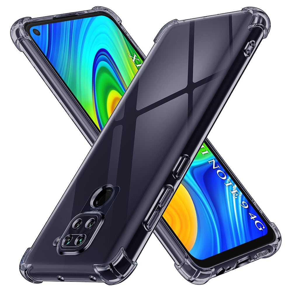 Shockproof Clear Silicone - Xiaomi Redmi Note 9 / Redmi 10X 4G - Smoke Black