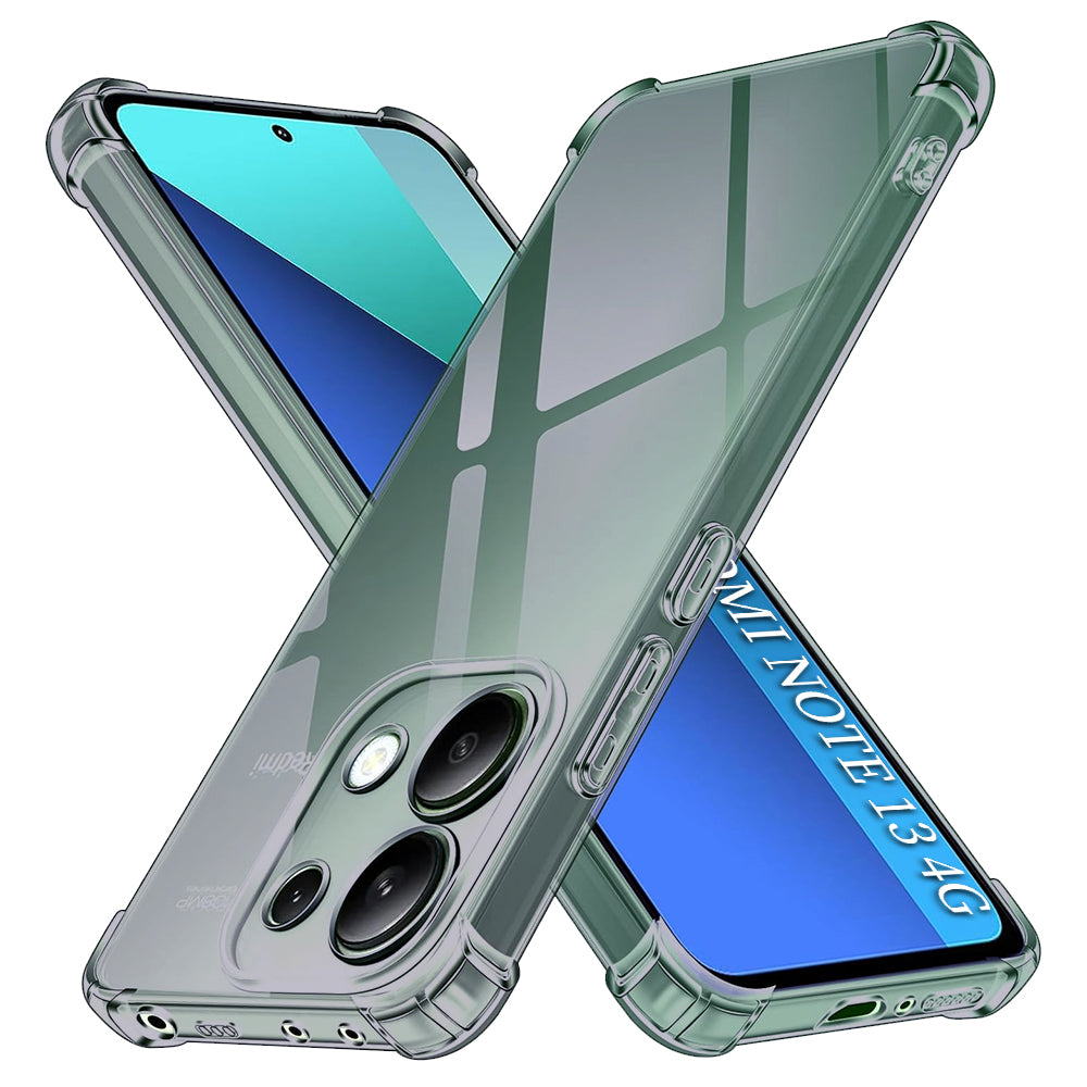 Shockproof Clear Silicone - Xiaomi Redmi Note 13 4G - Smoke Black