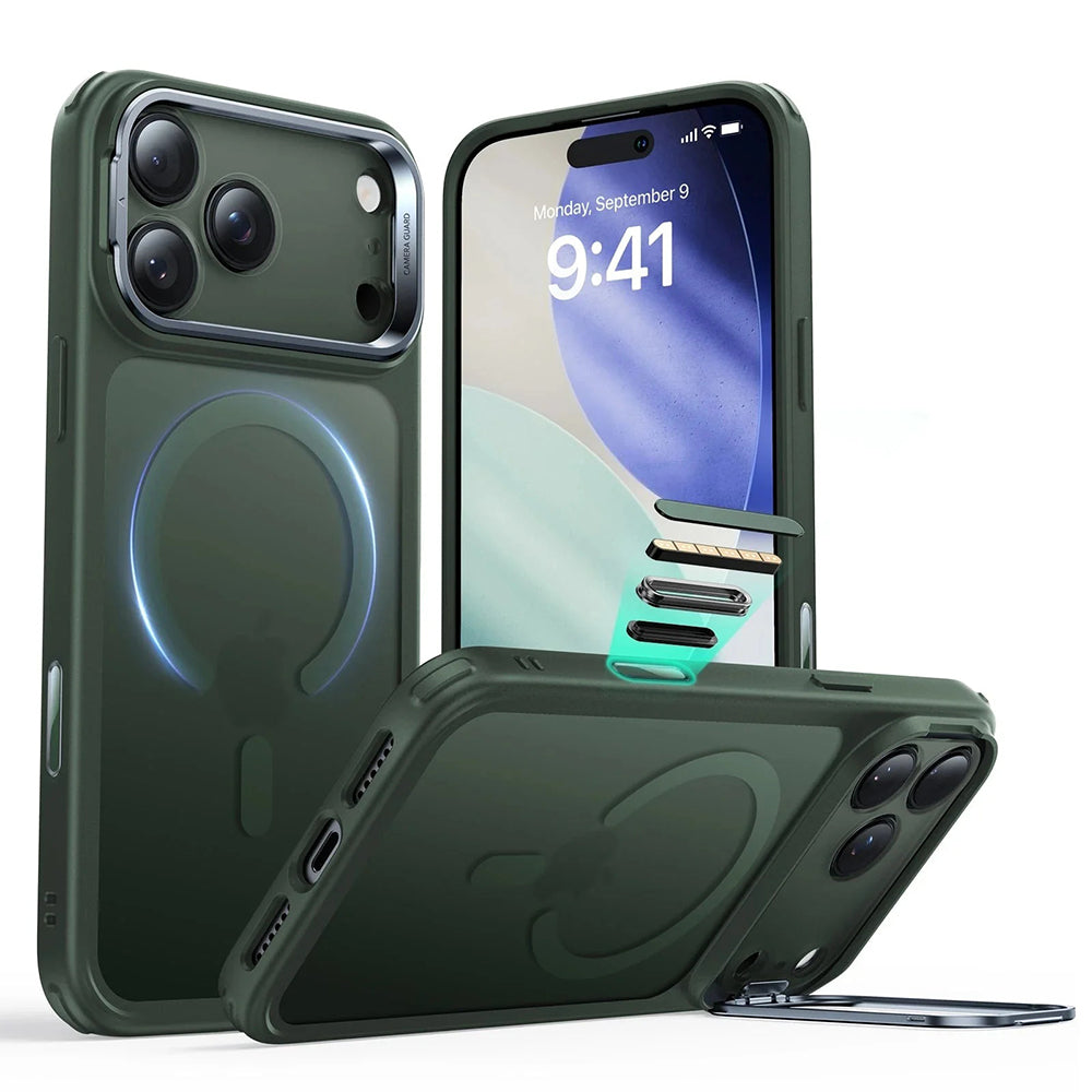 ESR - Classic Hybrid HaloLock Kickstand - iPhone 17 Pro Max - Frosted Green