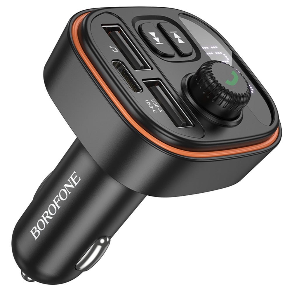 Borofone - FM Modulator and Car Charger Heroic (BC59) - Bluetooth V5.4, 2x USB, Type-C, MP3 Playback - Black