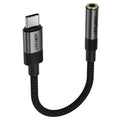 Acefast - Audio Adapter (J12) - Type-C Male to Jack 3.5mm Female, Plug & Play, High-fidelity Sound, No Delay, 15cm - Black