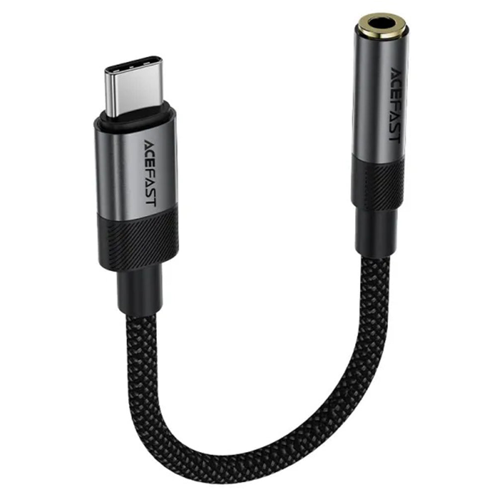 Acefast - Audio Adapter (J12) - Type-C Male to Jack 3.5mm Female, Plug & Play, High-fidelity Sound, No Delay, 15cm - Black