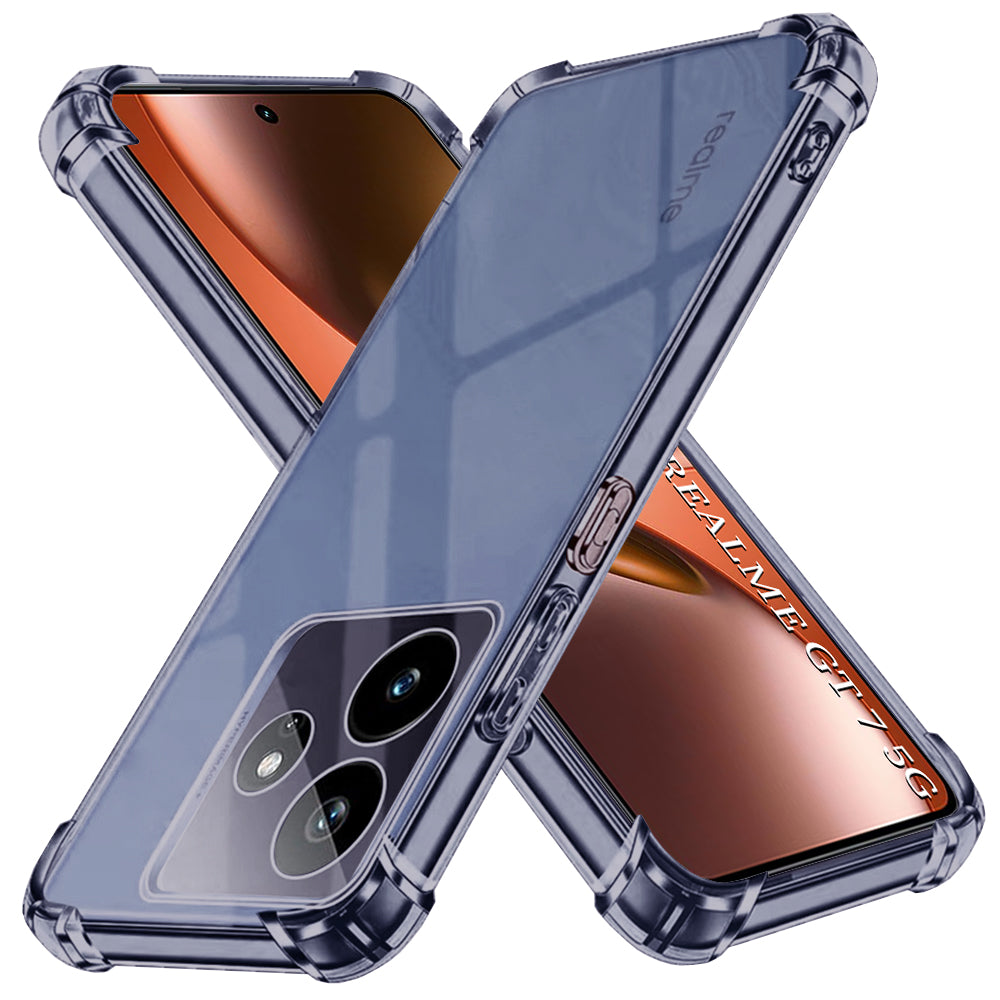 Shockproof Clear Silicone - Realme GT 7 - Smoke Black