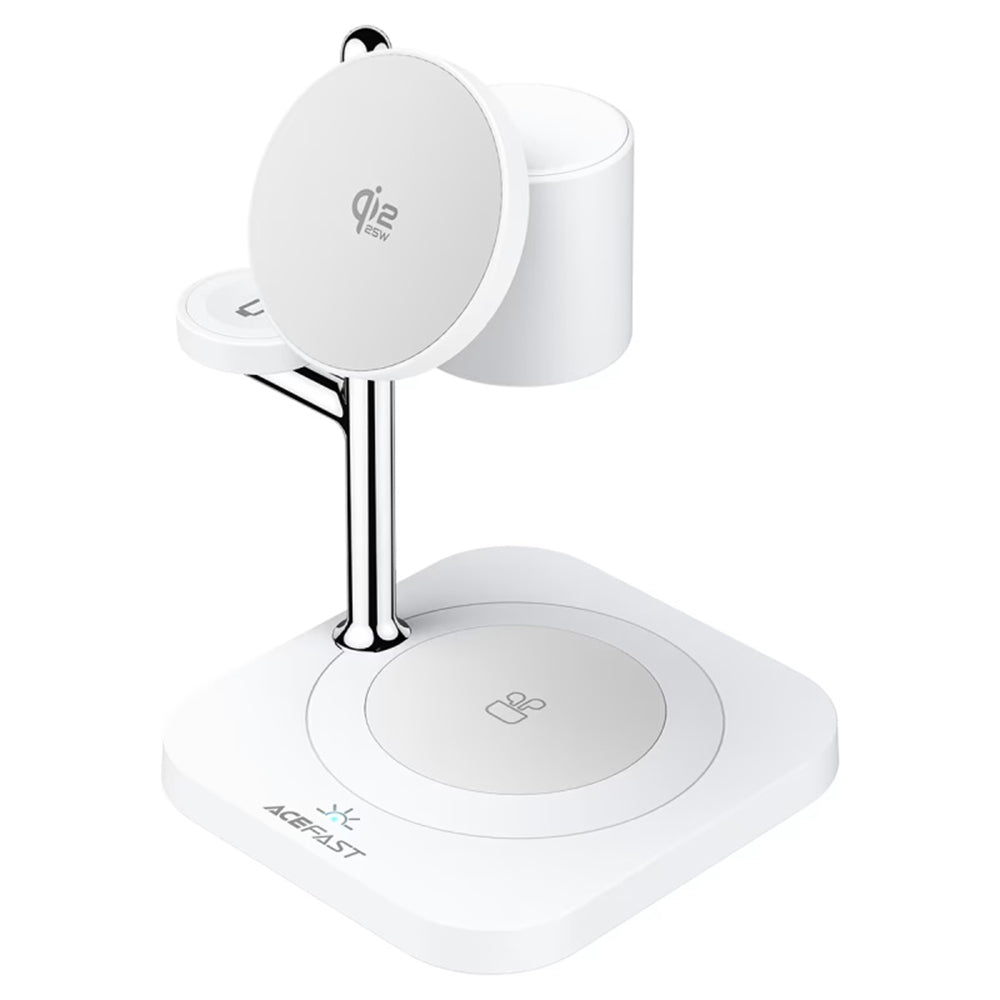 Acefast - 3 in 1 Magnetic Wireless Charger (E39) - Qi2.2, Phone + Watch + TWS, Night Light, 32.5W - White