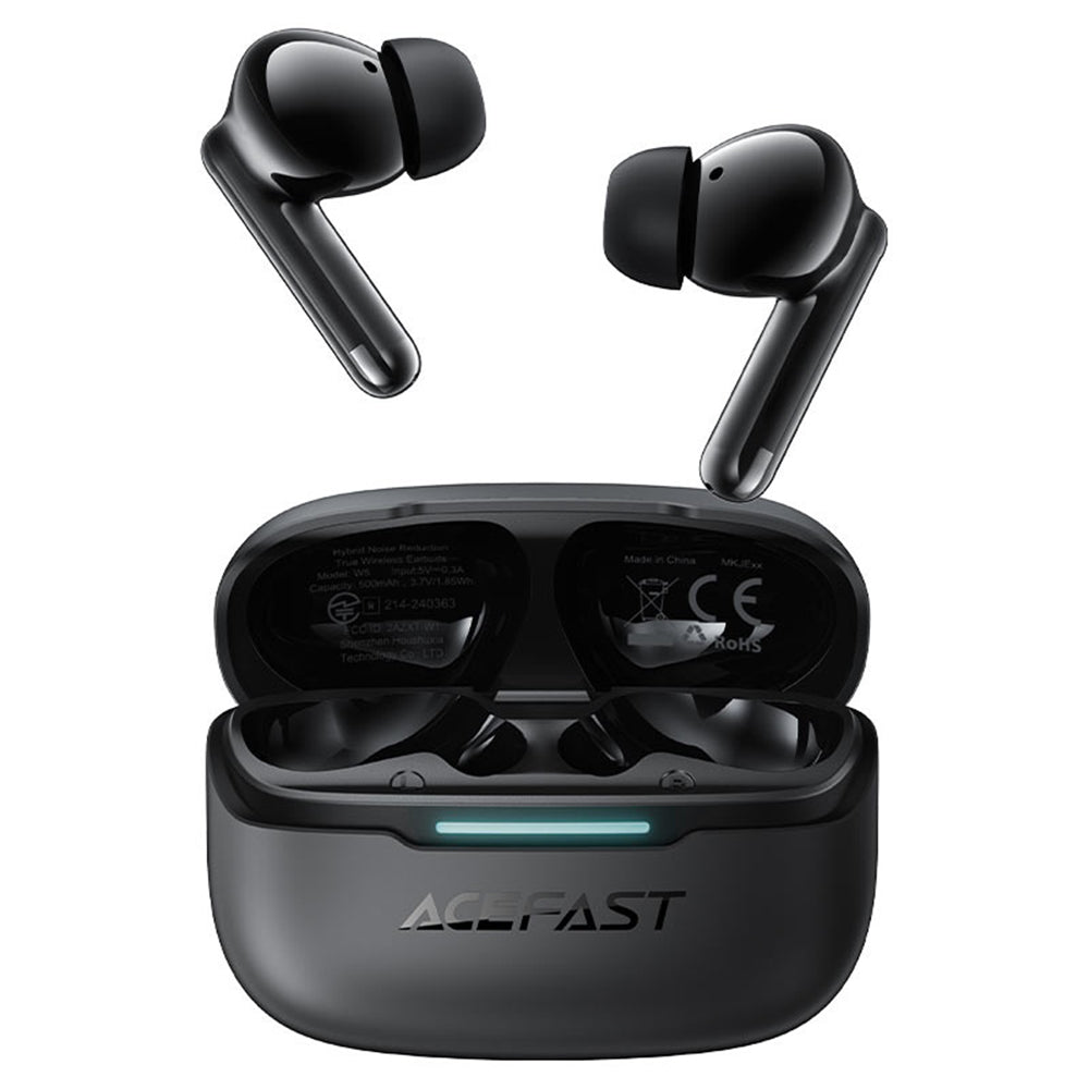 Acefast - Wireless Earbuds (W5) - In-Ear Design, TWS, 6-Mics Hybrid ANC, Dual-mic ENC, BT5.4, IPX4 - bLACK