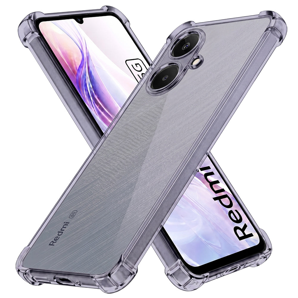 Shockproof Clear Silicone - Xiaomi Redmi 13C 5G - Smoke Black