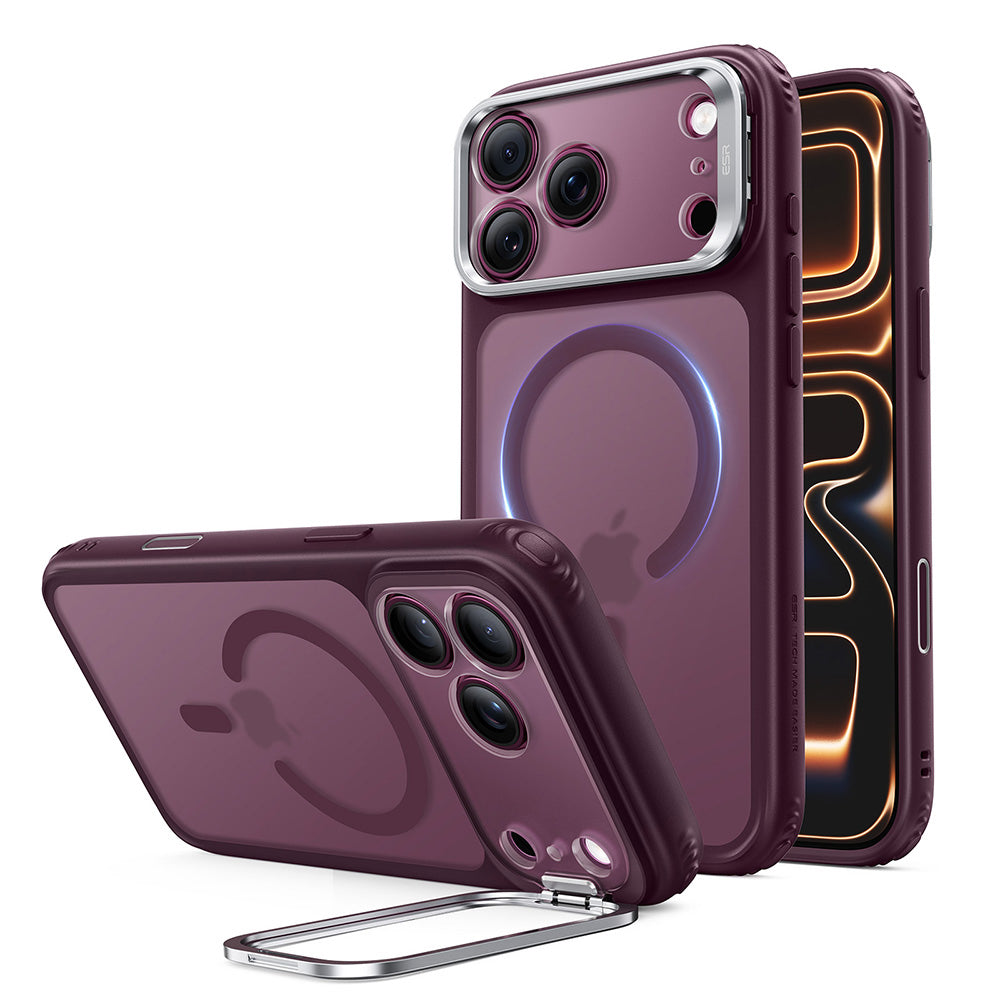 ESR - Classic Hybrid HaloLock Kickstand - iPhone 18 Pro Max / iPhone 17 Pro Max - Frosted Deep Burgundy