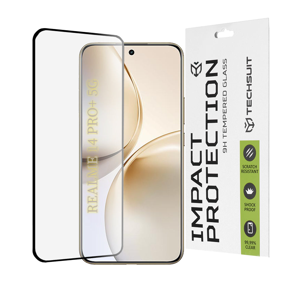 111D Full Cover / Full Glue Glass / 3D Curved Screen - Realme 14 Pro+ - Black