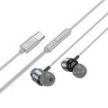 HOCO wire earphones Type C with microphone M122 metal gray