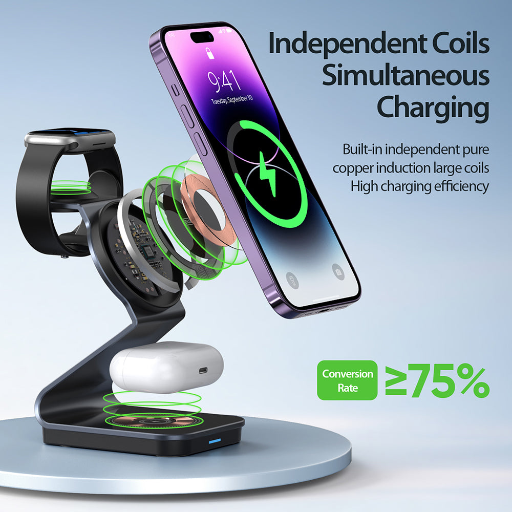 Wireless Charging Station 3in1 (W15) - MagSafe, for iPhone, Watch, AirPods