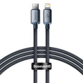 Baseus - Data Cable - Type-C to Lightning, 20W, 2m, Nylon Braided - Black