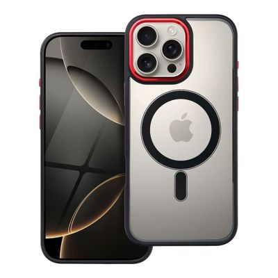 COLOR EDGE MAG COVER case with MagSafe for IPHONE 16 Pro Max black red