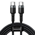 Baseus Data Cable - Type-C to Type-C, PD 2.0, 100W, 480Mbps, 2m - Gray/Black