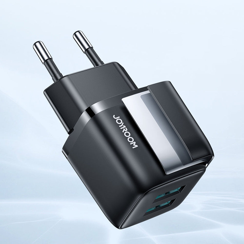 Wall Charger (L-2A121) - 2 x USB, Fast Charging, 12W, 2.4A - Black