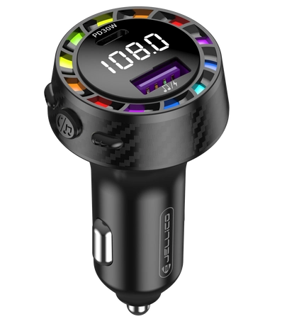 JELLICO transmitter FM FM2 PD 30W 1xUSB-C + 1xUSB QC3.0 Black